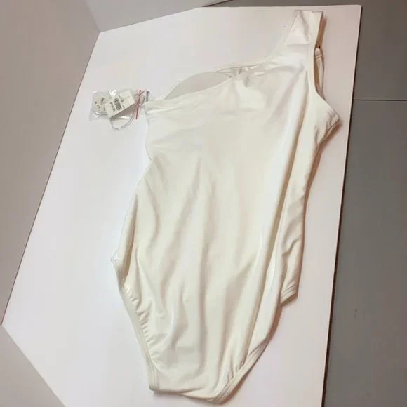 NWT Michael Kors White One-Shoulder One Piece Swimsuit - Picture 4 of 6